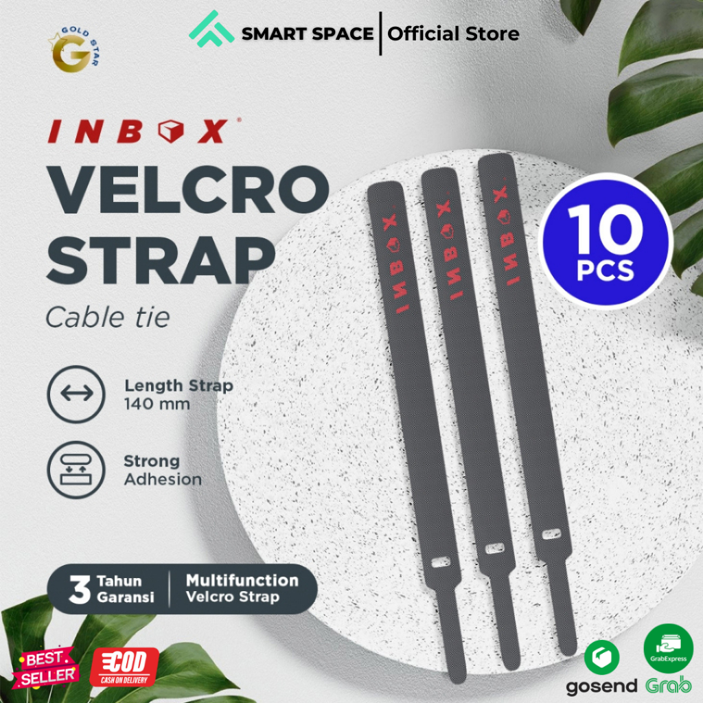 INBOX Tali Pengikat Kabel Velcro Tape Nylon | Strap Perekat Cable Clip Tie Organizer | Ecer satuan  