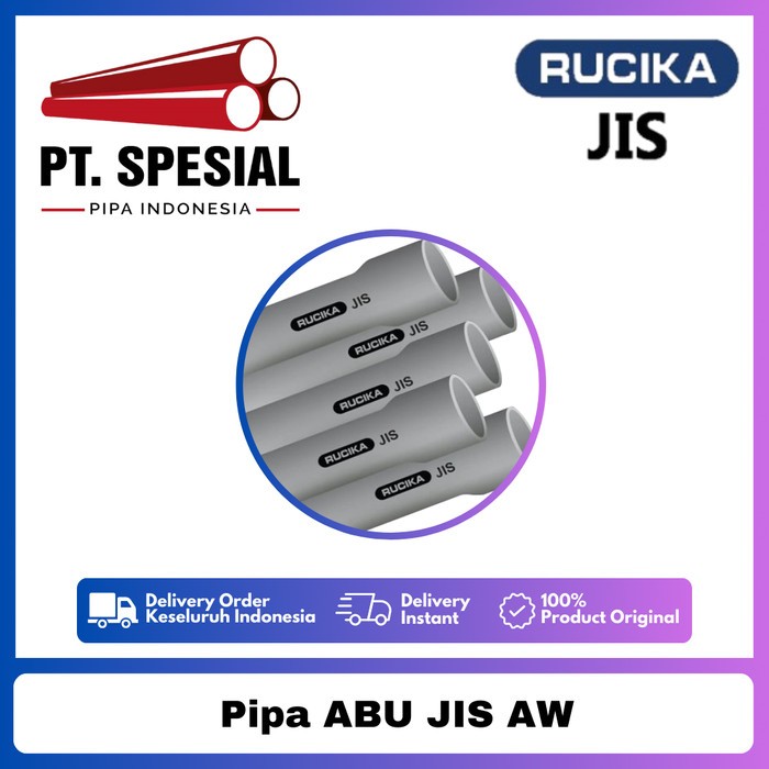 Pipa PVC Abu JIS Rucika Type VP 2 Inch / Pipa JIS AW Rucika PerBatang 4Mtr -03