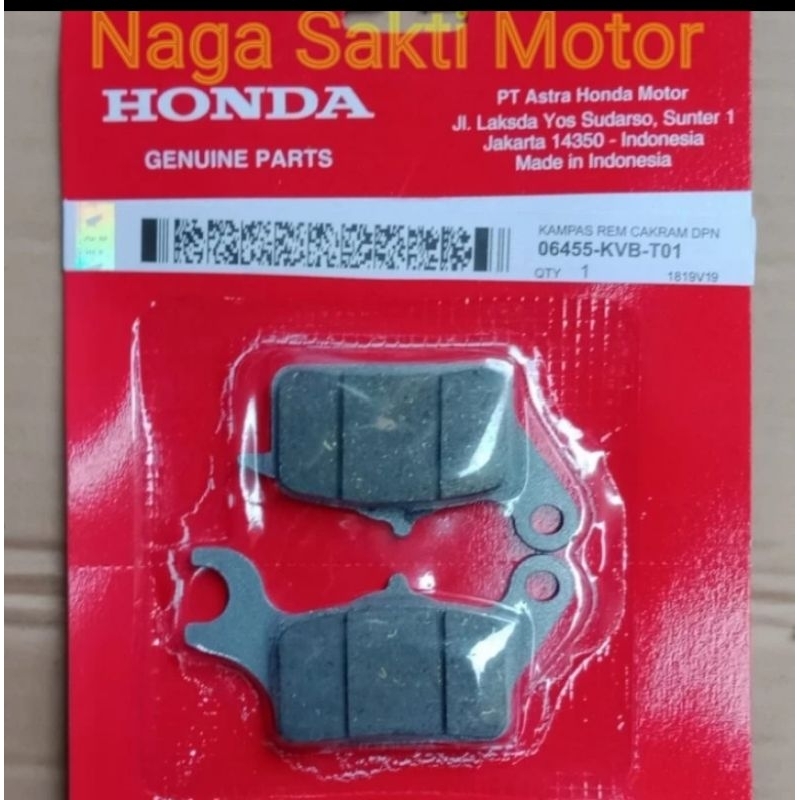 Dispad Kampas Rem Depan Beat fi Scoopy Spacy Vario 160 ABS Vario 125 150 CBS LED 2015-2017 KVB-T01