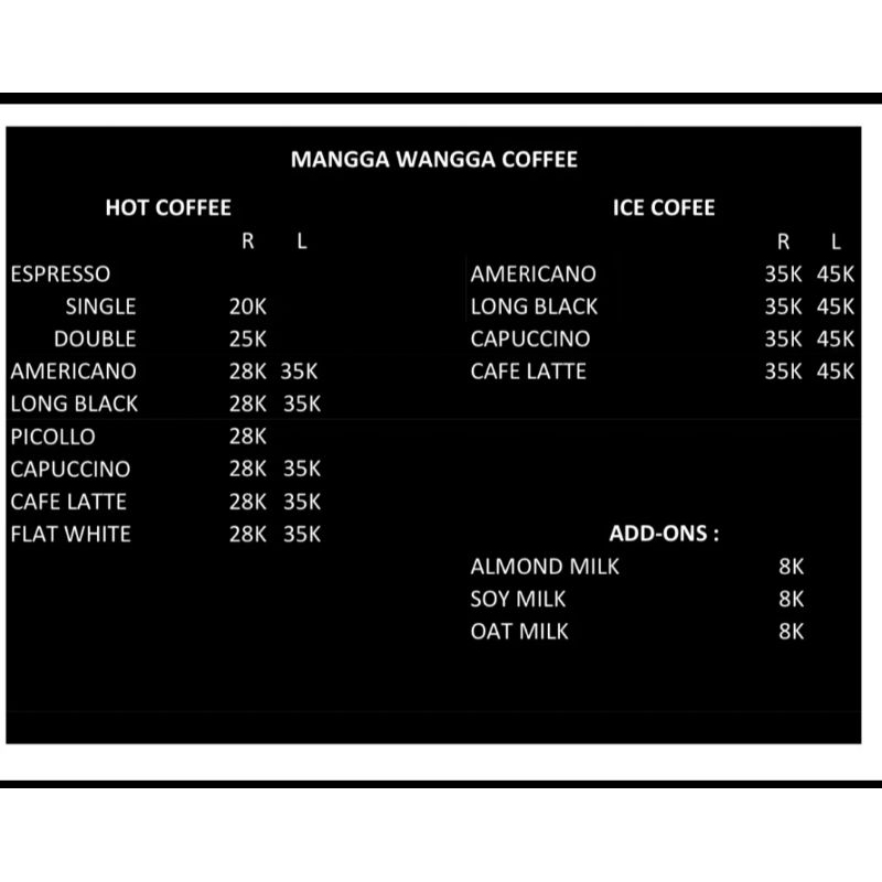 

papan daftar menu 90x60cm