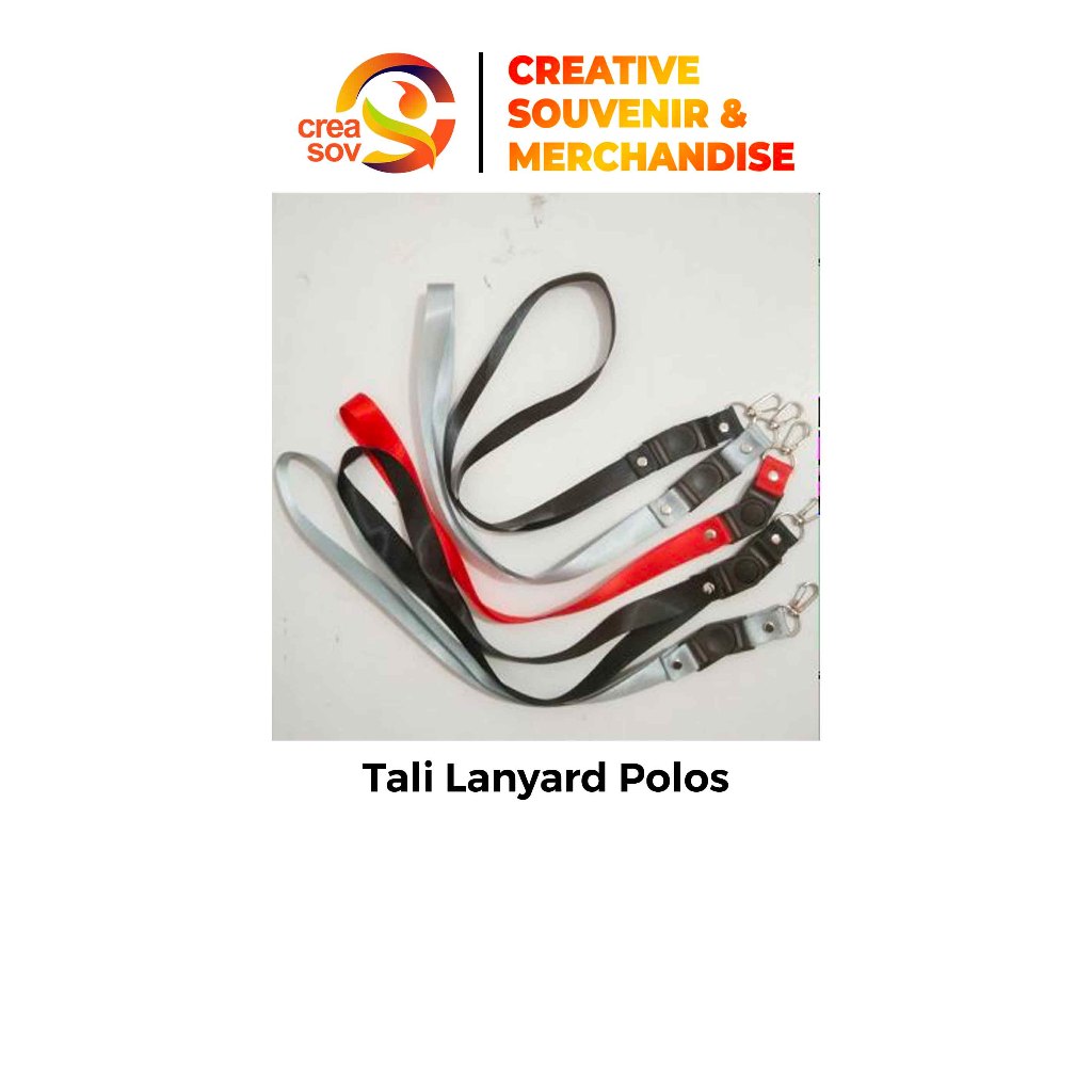 

Creasov Tali lanyard Polos, Gantungan ID Card, Tali Name Tag, Tali Kartu Nama