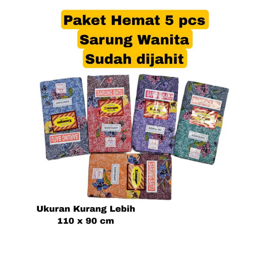 PROMO PAKET 5 PCS KAIN SARUNG WANITA, KAIN SARUNG MELAHIRKAN, KAIN SARUNG SAMPING, KAIN SARUNG IBU