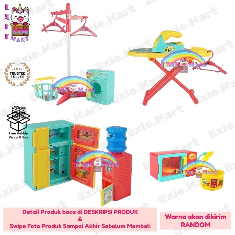 MAINAN ANAK PERALATAN RUMAH TANGGA SETRIKA, MICROWAVE, RICE COOKER, SETRIKA, OVEN, KULKAS, DISPENSER