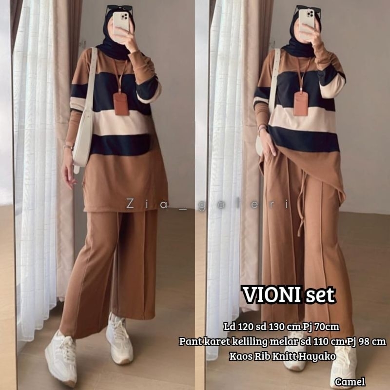 VIONI SET KAOS RIB KNIT HAYAKO PREMIUM TEBAL HALUS MELAR ALL SIZE LD 120-130CM BEST SELLER YORA SET