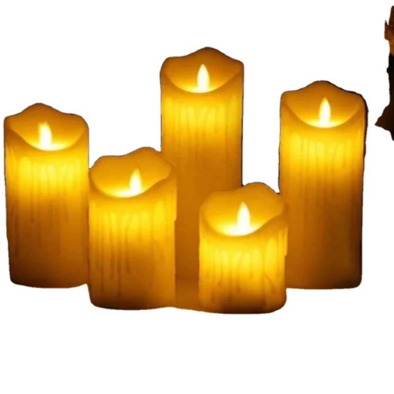 [UKURAN JUMBO 11-15CM] LILIN LED ELEKTRIK LAMPU SUMBU GOYANG Lilin LED Candle Baterai Elektrik Dekor