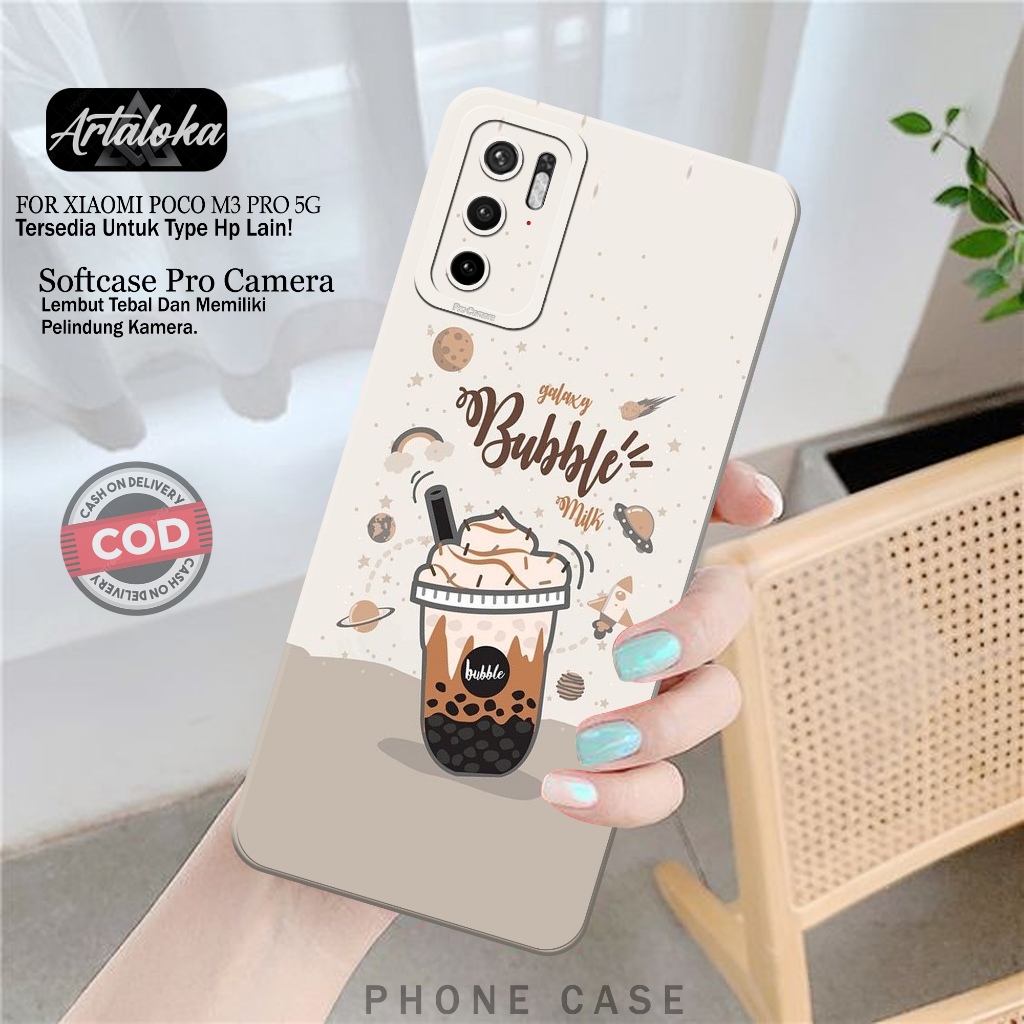 Softcase Hp Xiaomi Poco M3 Pro 5G Fashion Case Boba Case Poco M3 Pro 5G Silikon TPU Pro Camera Casin