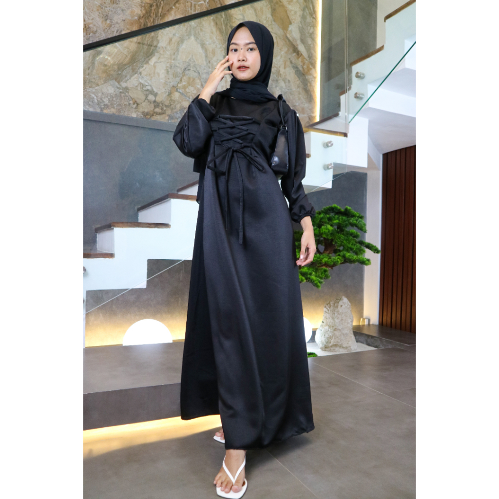 AMARA DRESS | Gamis Satin | Satin Sateen Silk | Satin Dress | Dress princess | Gaun Pesta | Gamis Ke