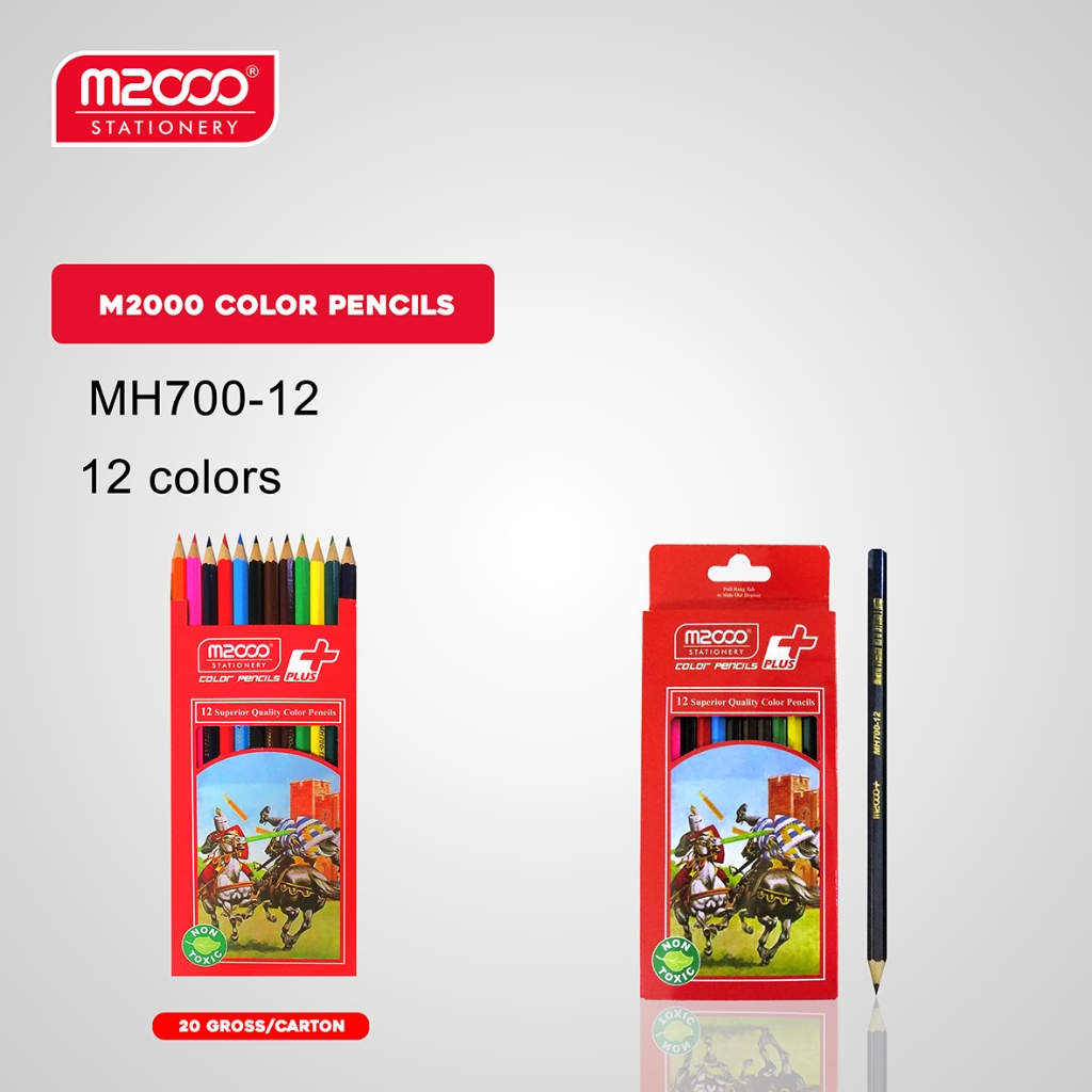 

M2000 color pencil/ pensil warna panjang 12 warna murah MH700-12