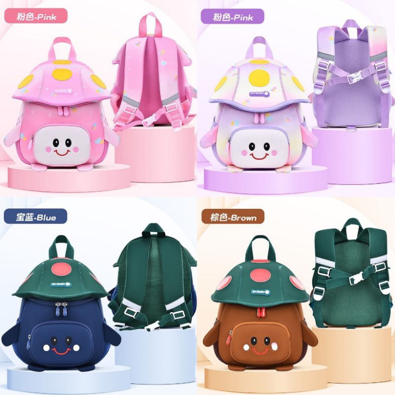 [ TAS JAMUR ] By ZMBABY HAPPY Backpack paud dan tk tas jamur  lucu tas zmbabyhappy original  jual ta