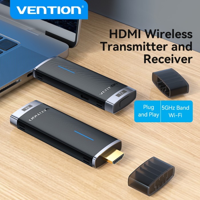 VENTION Wireless Dongle HDMI Transmitter and Receiver Black - ADC