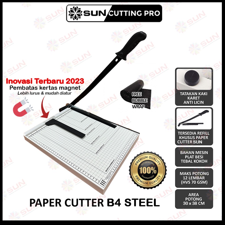 

KODE B97N Paper Cutter Folio F4 B4 Alat Potong Mesin Pemotong Kertas HVS Sticker Dos PVC ID Card Yellow Board Art Paper Vinyl Bontax Camel Kertas Foto A5 A4 F4 B4 Glossy Silky Glossy Photo Paper