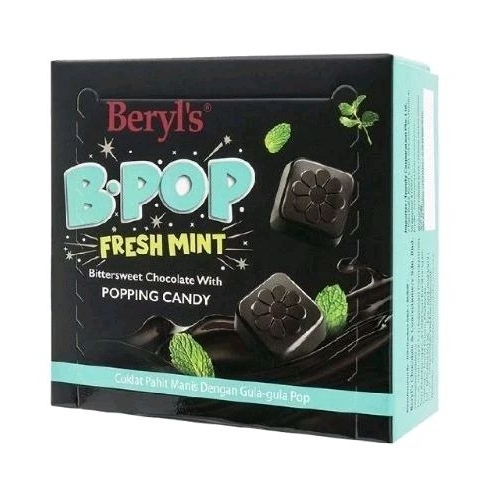 

BERYL'S B.POP FRESH MINT BITTERSWEET CHOCOLATE WITH POPPING CANDY 60G