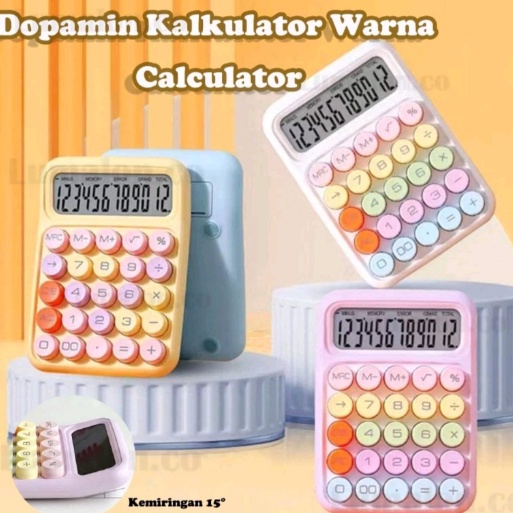 

KODE I5W Sig 2 Korea Dopamin Kalkulator Warna 12digis Display Besar Keyboard Dot Mekanik Tombol Besar Alat Tulis