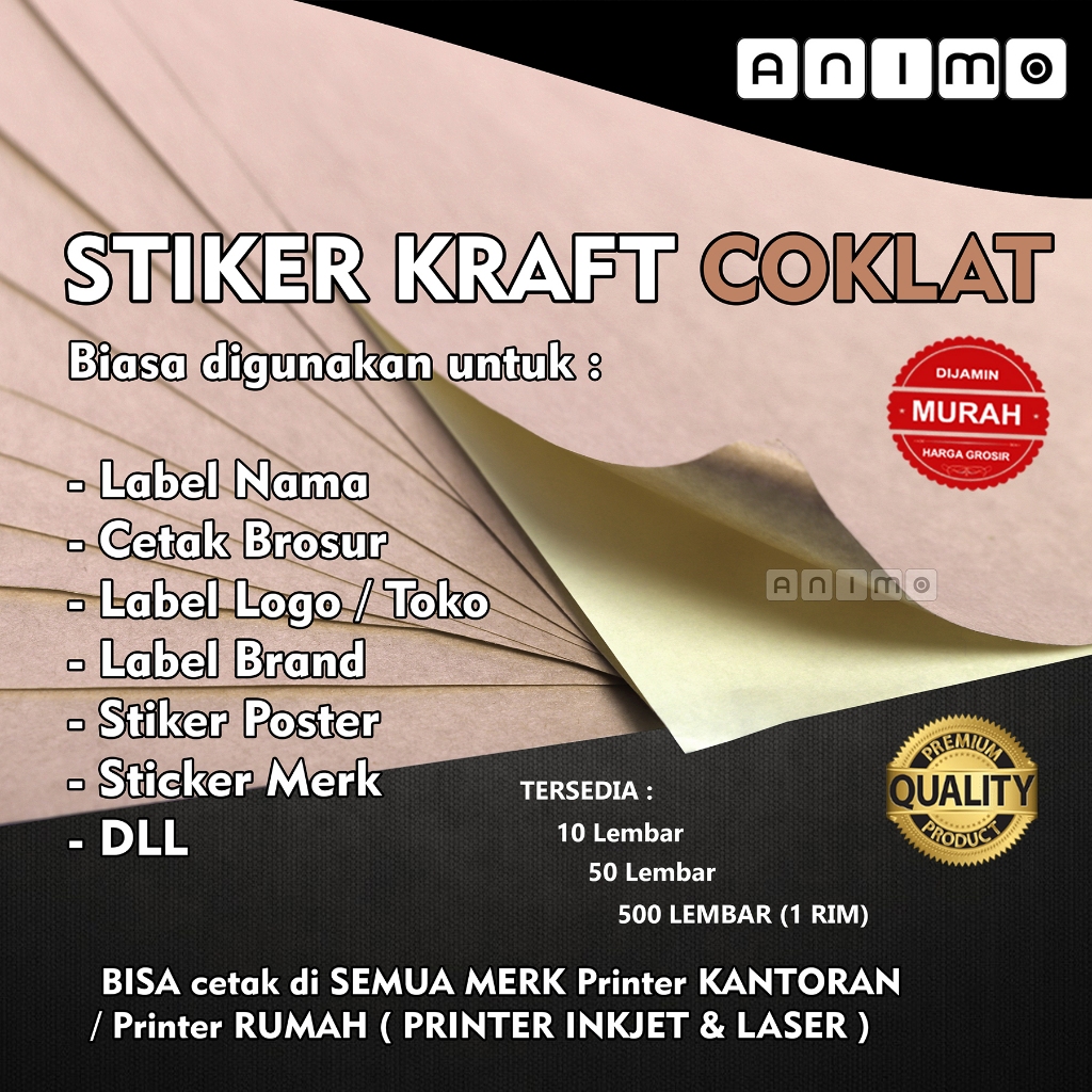 

STIKER KRAFT A4 50 Lembar - STIKER VINTAGE - STIKER COKLAT - KRAFT STICKERS 50 SHEET RB9