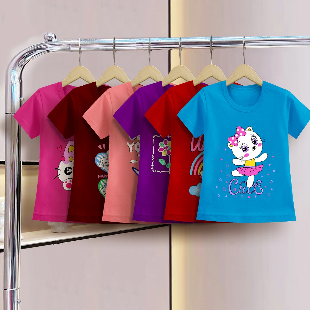 Ramora Baju Anak Perempuan / Pakaian Anak Cewek /Kaos Anak Umur 2-8Tahun