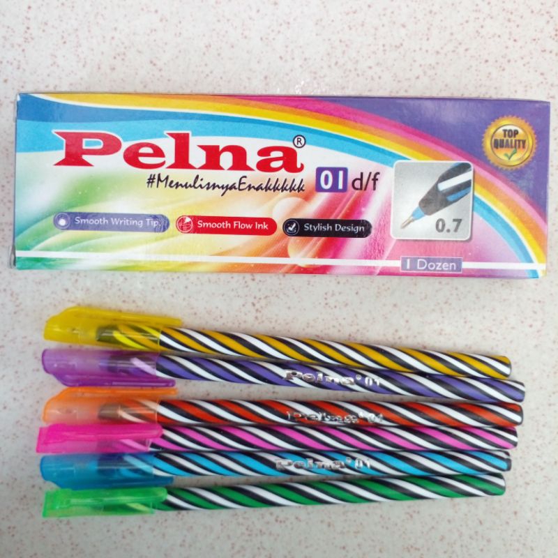 

Pulpen Pelna ketebalan 0.7 mm perkotak 12 pcs