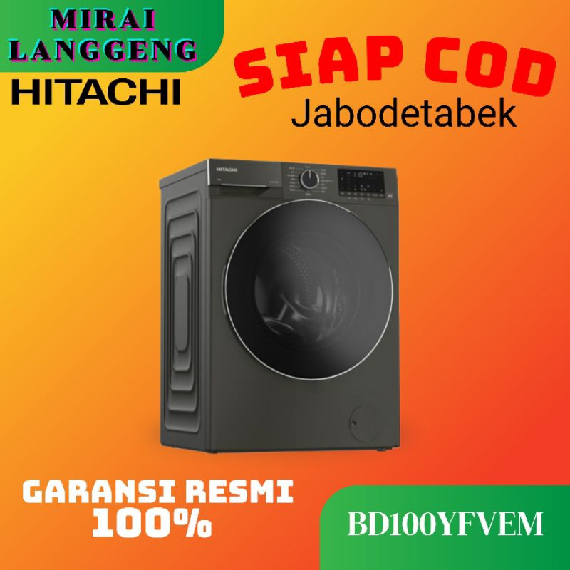 HITACHI MESIN CUCI FRONT LOADING WASHER BD100YFVEM