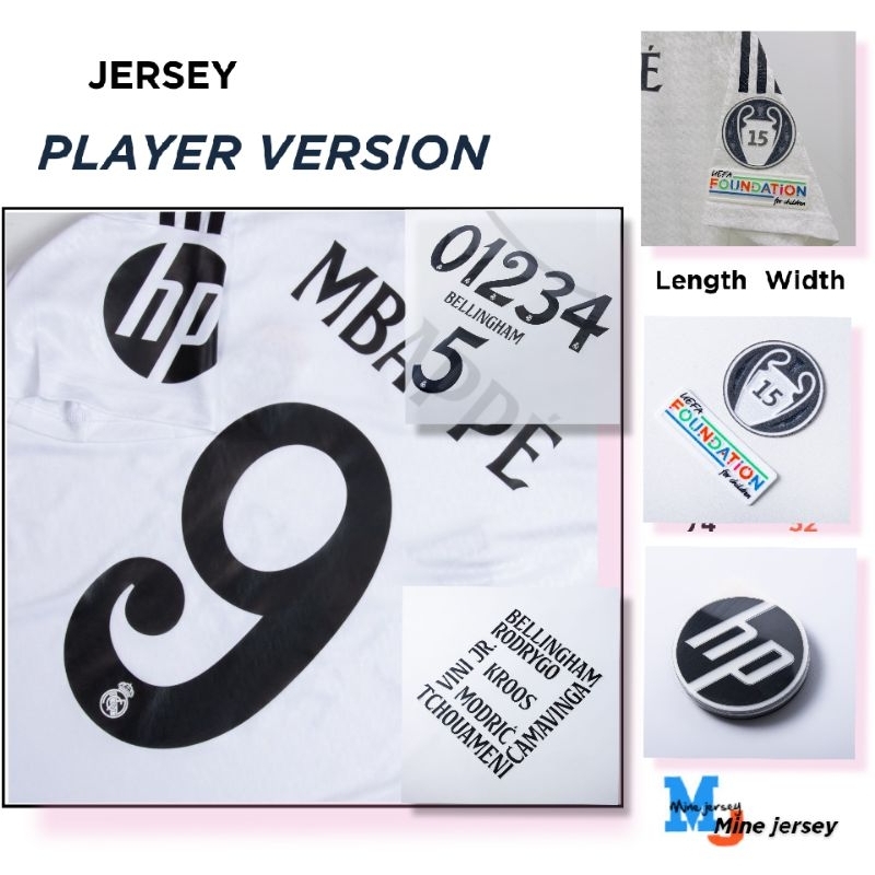 Jersey Player issue Madrid Home Full patch Sponsor Nameset