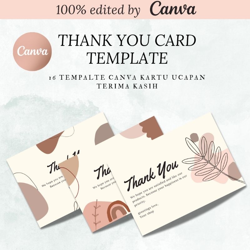 Thank You Card Canva Template, Planer Canva Template, Greeting Card Canva Template