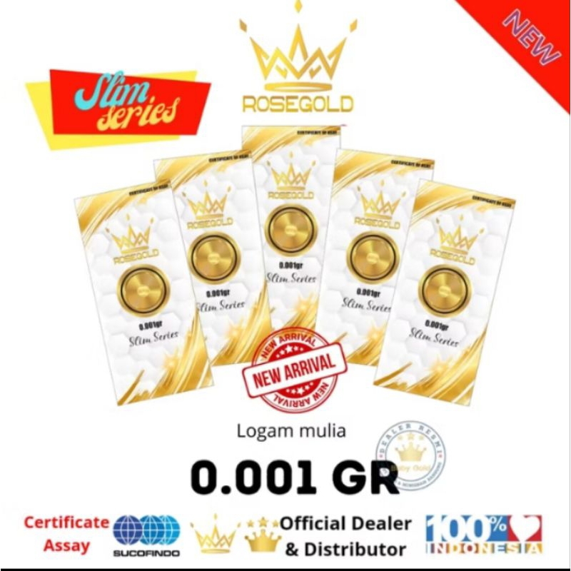 Emas Mini dari Rose gold. berat 0,001 gram