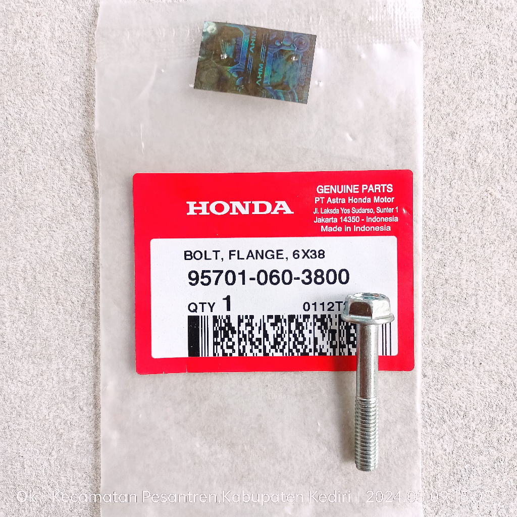 Bolt Flange 6X38 - Baut Tutup Kampas Rem-Tromol Mega-Pro Verza CB150 Verza Ori AHM