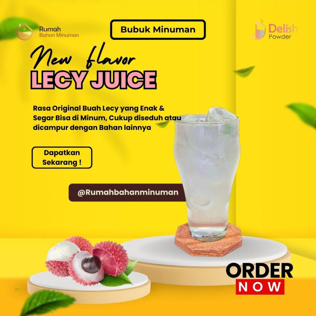 

Bubuk Minuman Varian Rasa Jus Buah Leci / Fruit Juice Lecy Powder Drink Siap Seduh Usaha Minuman