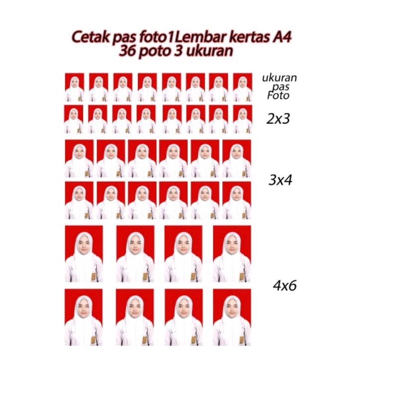 CETAK PAS FOTO PHOTO SEHARI JADI 2X3 3X4 4X6 MURAH CUSTOM