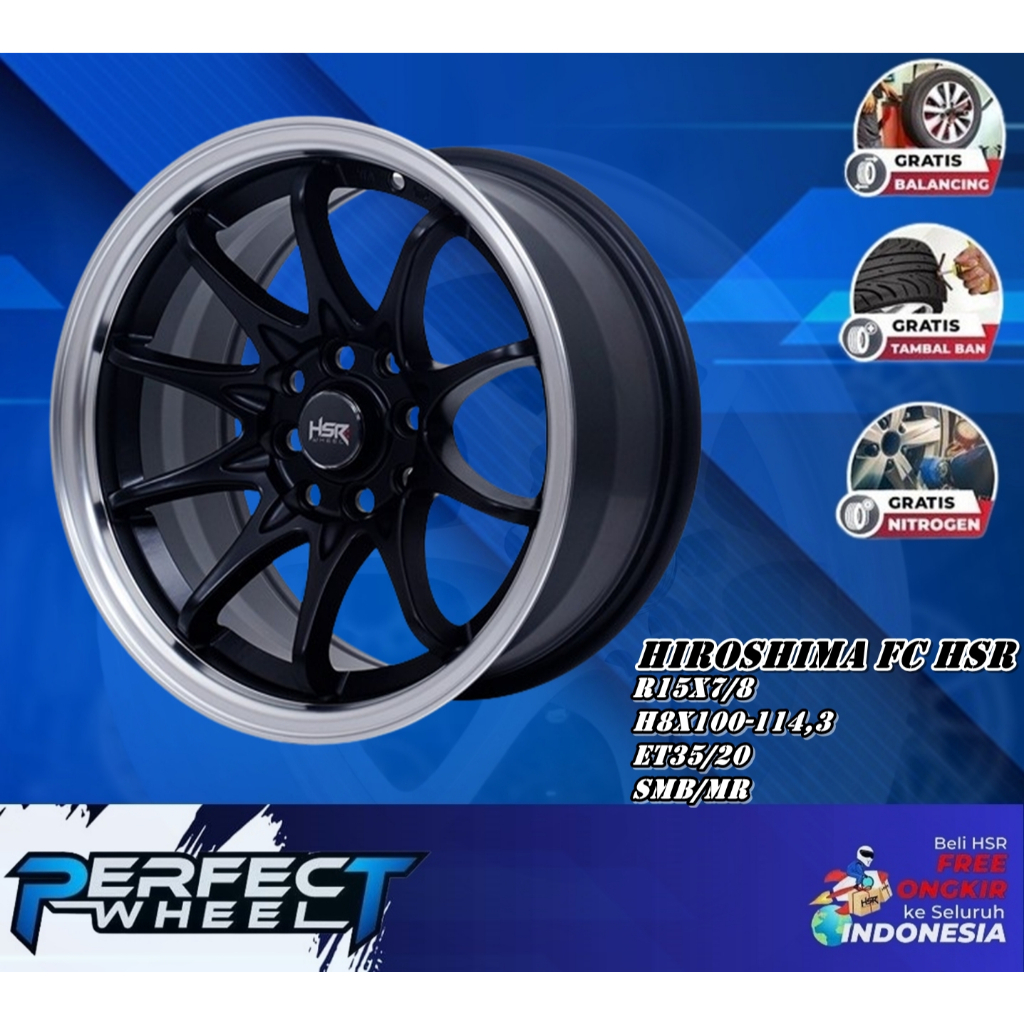 Hiroshima Fc Hsr Ring 15 Velg Racing Celong Dobel Pcd 8X100-114,3 Mobil Agya Mobilio Xenia Futura