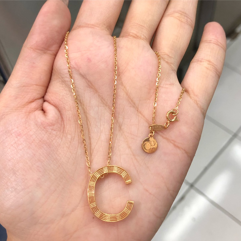 R6- KALUNG ALPHABOLD IBS HURUF C 2.48GR KADAR 375 PANJANG 40CM