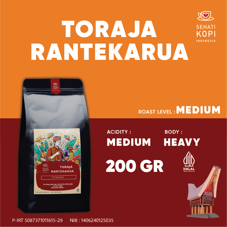 

Kopi Arabika Specialty Toraja Awan Rantekarua 200 GR