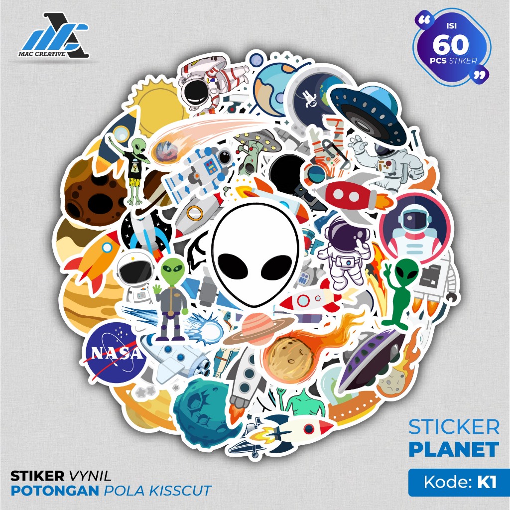 

[ MAC ] 60 PCS STICKER NASA ASTRONOT AESTHETIC ANTI AIR UNTUK LAPTOP CASE TUMBLER KOPER HP - K1