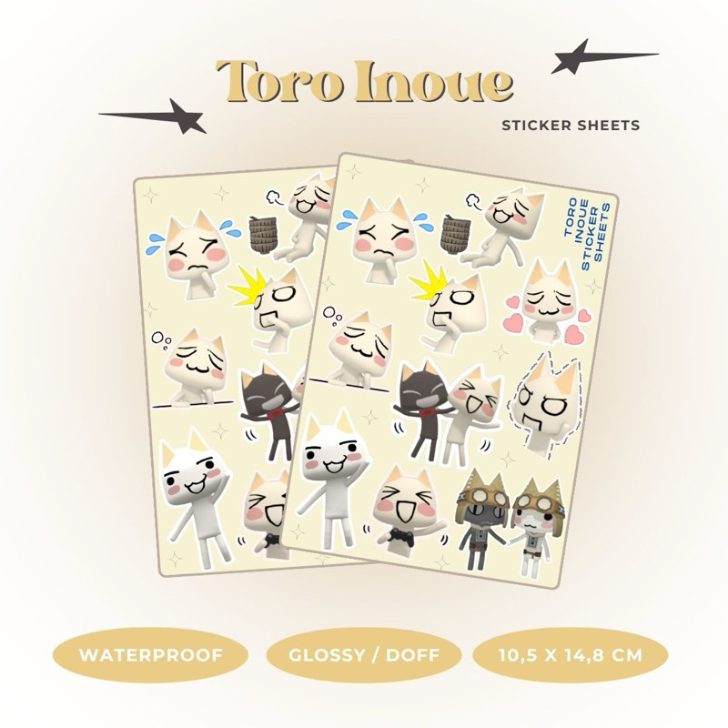 

toro inoue stickee sheet! ˑ ♡‧₊˚ [1 lbr]