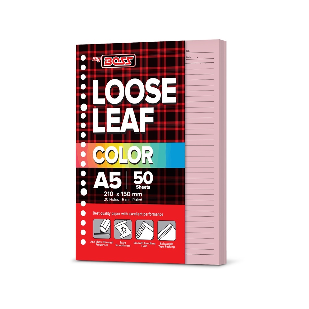 

[Pelangi Stationery] BigBoss Loose Leaf 50 A5 Pink - BBO LL 50 A5 170