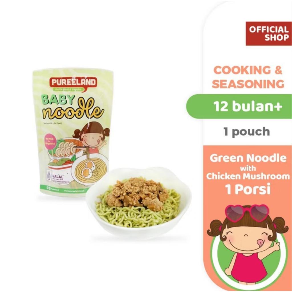 

12+ PUREELAND FROZEN GREEN NOODLE CHICKEN MUSHROOM MIE YAMIN AYAM JAMUR/ MIE MPASI ANAK