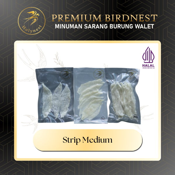 

Sarang Burung Walet Bersih Patahan Sedang (Strip Medium)