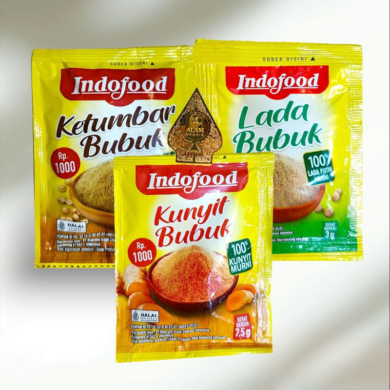 

Indofood Kunyit Lada Ketumbar Bubuk 1 Renteng isi 12 Sachet