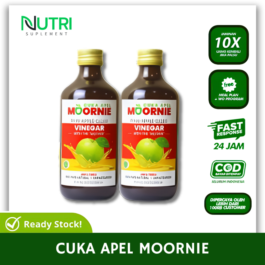 

Cuka Apel MOORNIE With Mother Original Apple Cider Vinegar Diet Alami Detoks Kesehatan