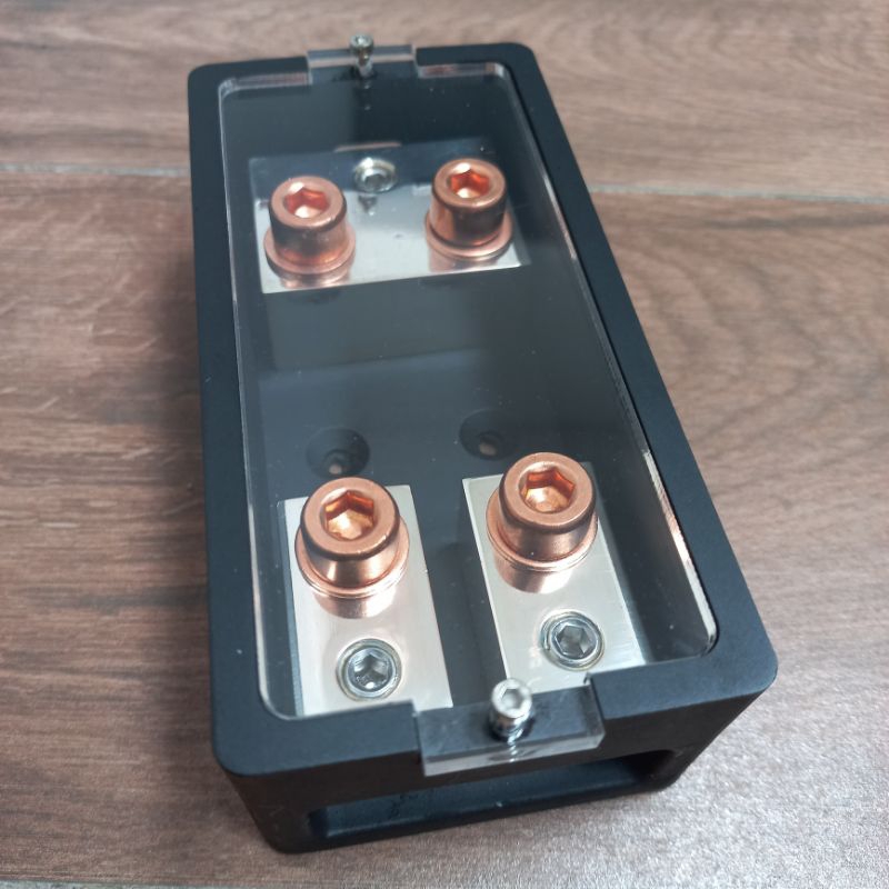 Pure Copper OFC Silver Plated Fuse Block Double ANL + Copper Bolts