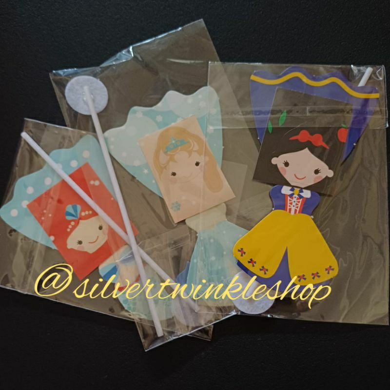 Kartu permen lolipop karakter disney princess elsa snow white ariel mermaid putri duyung frozen cand