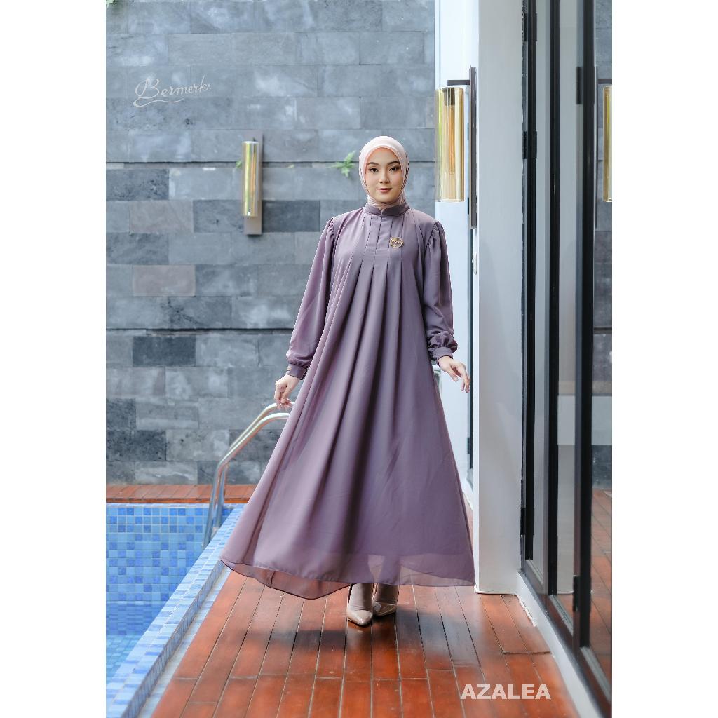GAMIS CERUTY BERMERKS SYARI LISA AZALEA INDAH DRESS POLOS