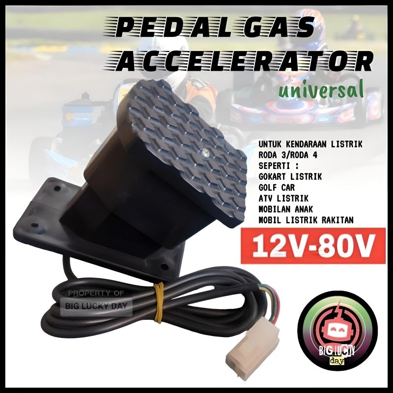 PEDAL GAS ELEKTRIK UNIVERSAL 12V-80V UNTUK KENDARAAN LISTRIK SEPERTI GOKART MOBIL LISTRIK ATV ELEKTR