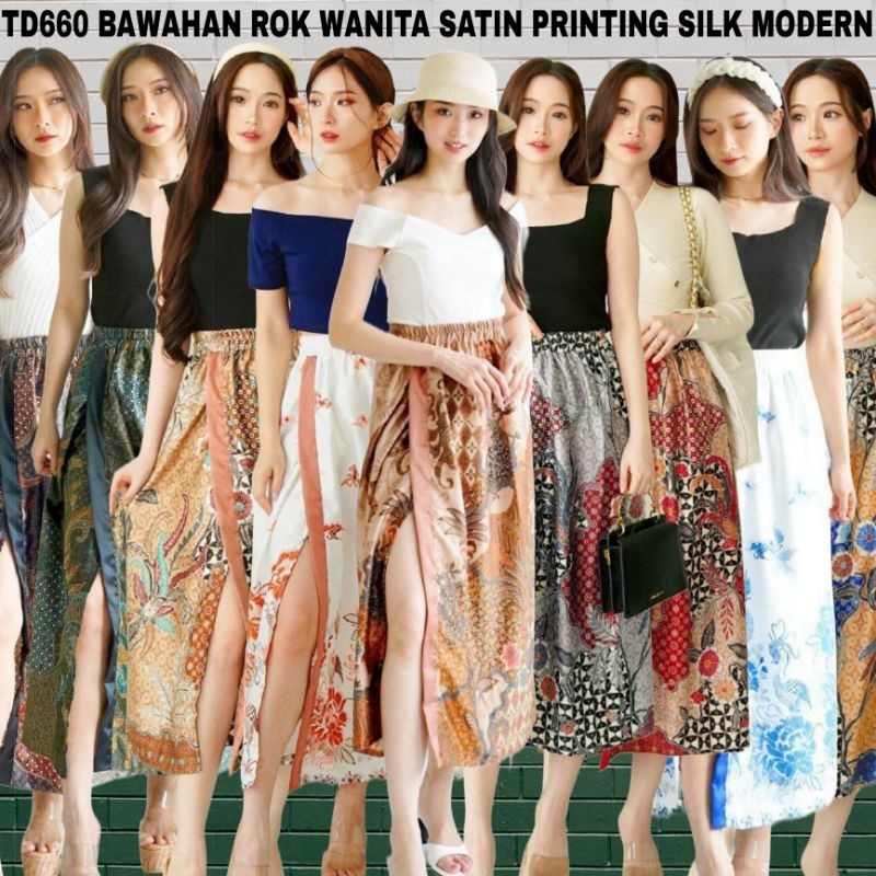 TD660 ROK BATIK PANTAI BATIK SATIN SILK PREMIUM MODERN BATIK SILK PANTAI BATIK PRINTING MODERN