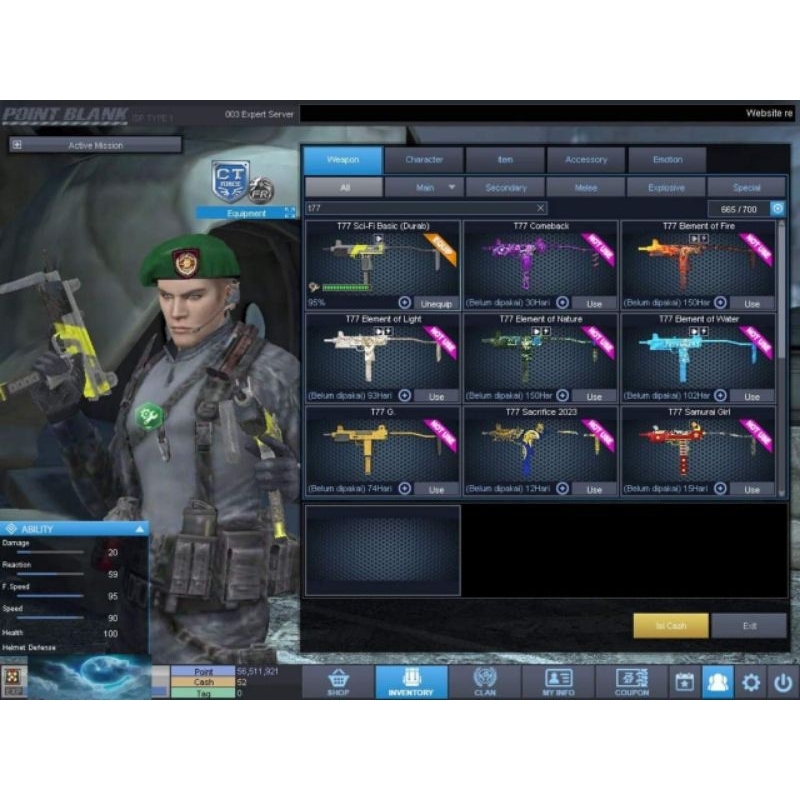 Char Hero T77 Permanent dan Invent Berdurasi Tahunan