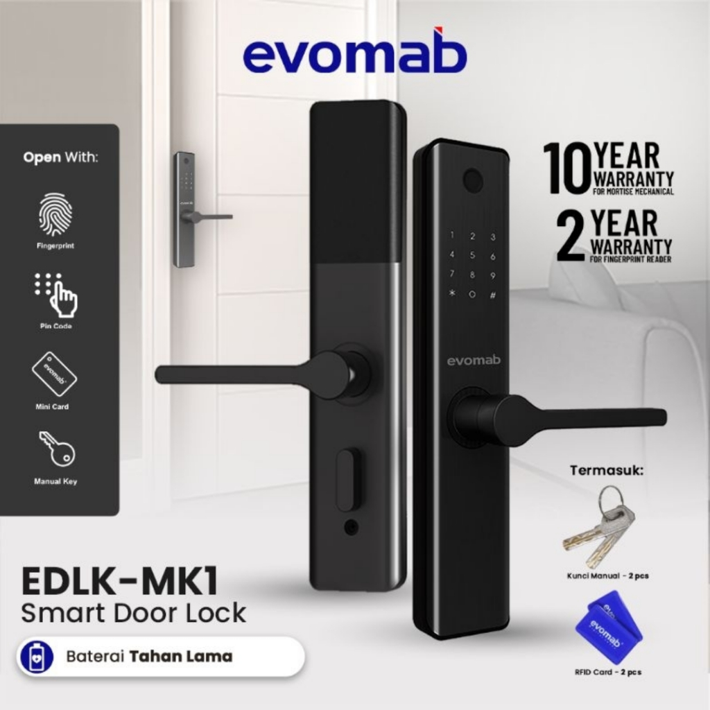 Evomab Kunci Pintu Digital Smart Home EDLK-MK1 Arah Handle Kiri