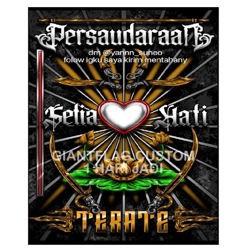READY STOK + BENDERA PSHT FULL PRINTING TERMURAH, GIANTFLAG SHORENK, BENDERA GHSAK, FREE STICKER, BE