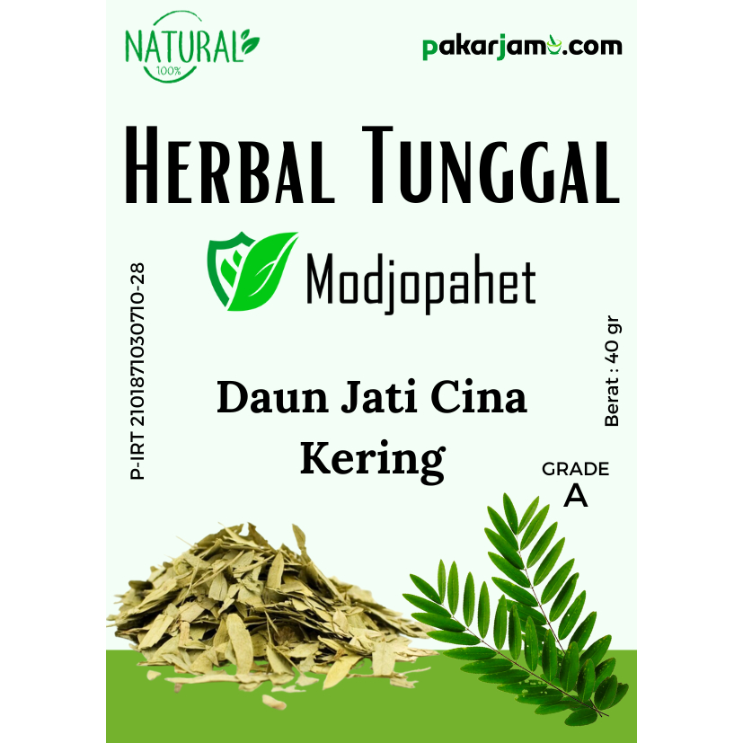 

Herbal Tunggal Kering Modjopahet Jati Cina 40gr Grade A