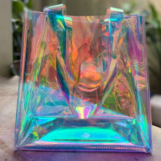 Leeopard Tas Tote Bag Wanita - Tas Totebag - Totebag Pink - Tas Pvc Hologram