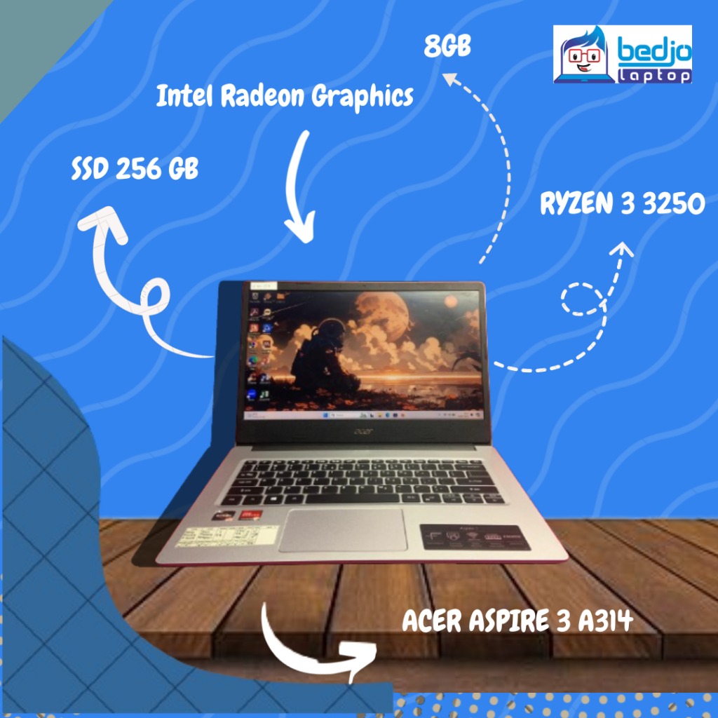 TERBAGUS, Beli laptop bekas,  Laptop Acer, ACER ASPIRE 3 A314, AMD RYZEN 3 3250