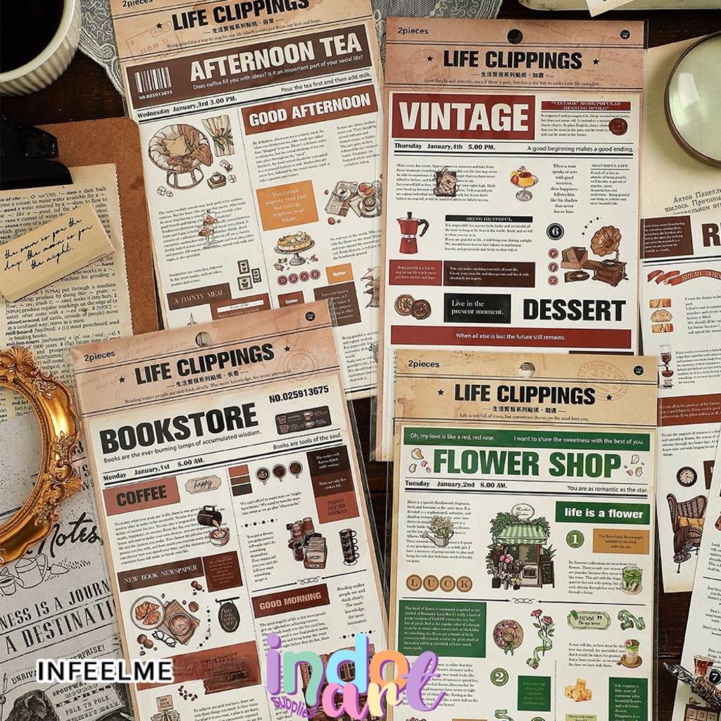 

(IAS) SB3 - Material Paper Coffee Shop Barista Afternoon Tea Bookstore Retro 2 lembar