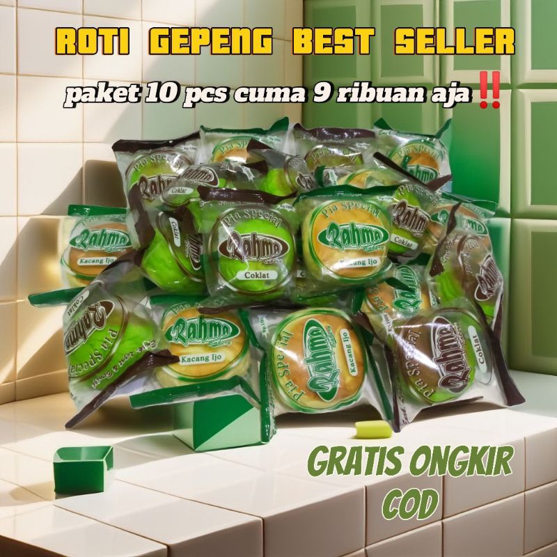 

ROTI PIA GEPENG RAHMA BAKERY COKLAT DAN KACANG HIJAU 1 PACK ISI 10 PCS TERBUAT DARI BAHAN BERKUALITAS TERMURAH